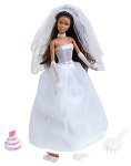 Beautiful Bride Barbie Doll - African American