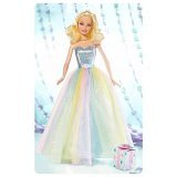 Happy Birthday Barbie Doll with Pastel Rainbow Dress