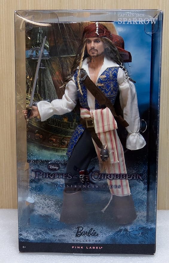 2Barbie Collector Pirates of The Caribbean: On Stranger Tides Captain Jack Sparrow Doll